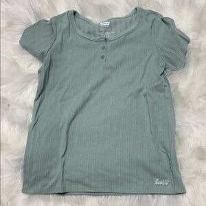 Levi's Kids Green Buttoned Short Sleeve Tee B4